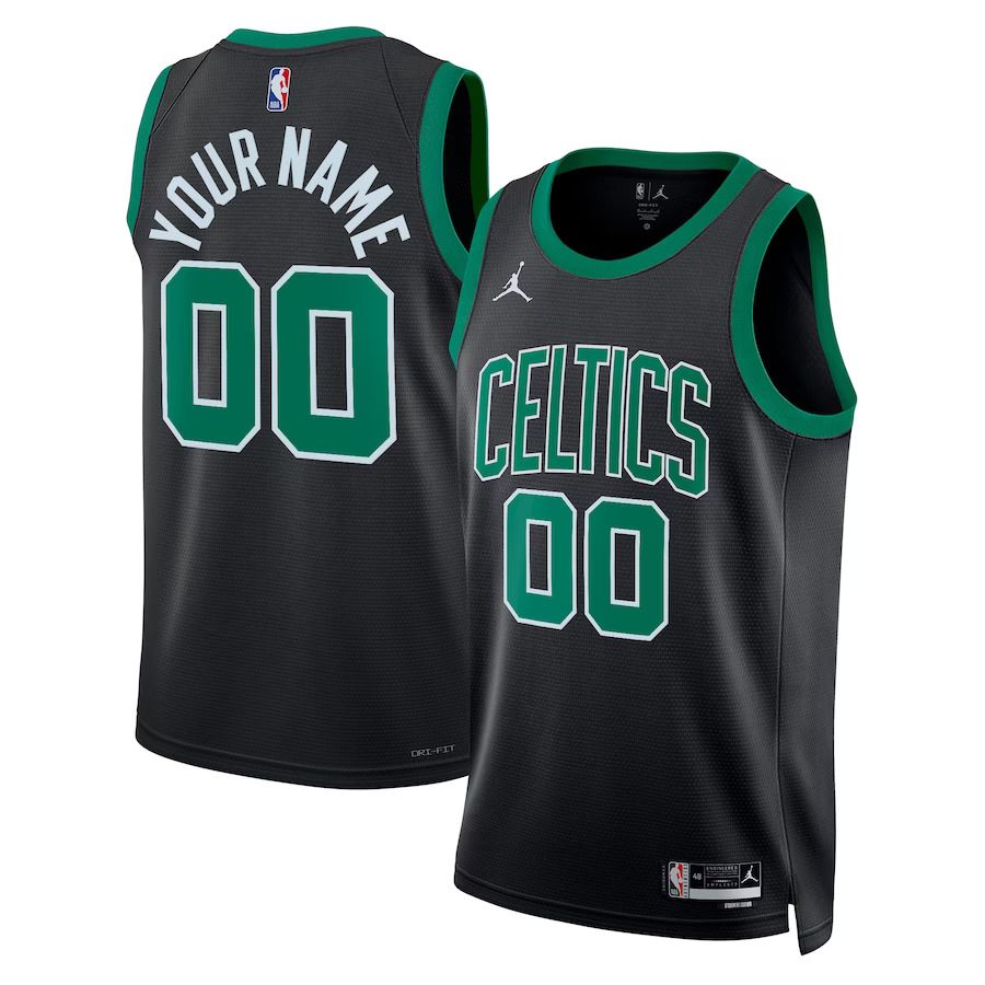 Men Boston Celtics Jordan Brand Black 2022-23 Swingman Custom NBA Jersey